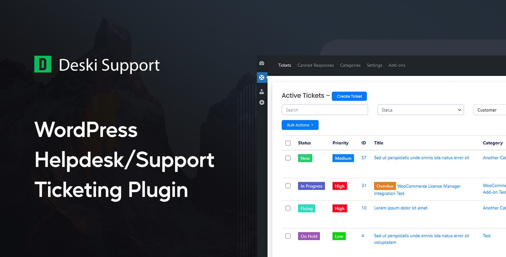 Deski Support Help Desk Support Ticketing WordPress Plugin